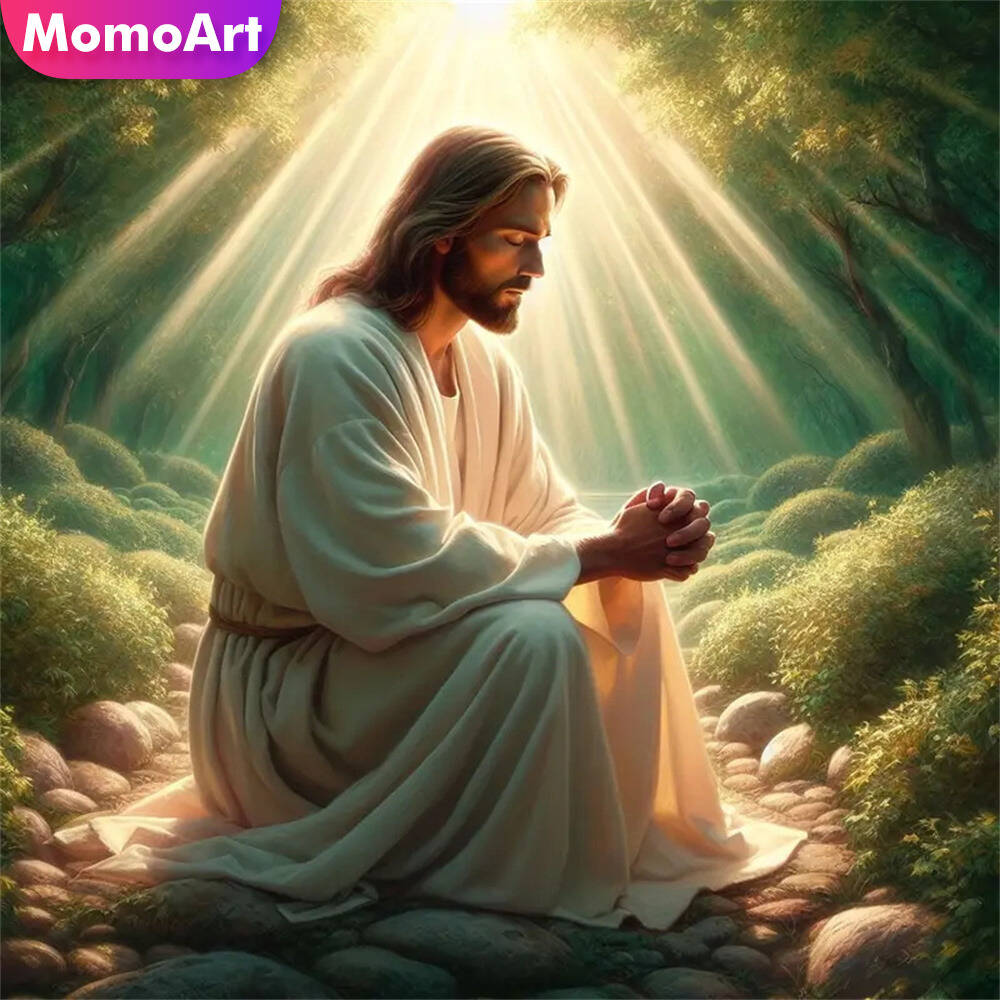 Embroidery Jesus - Momoart oso mosaico de diamantes Animal