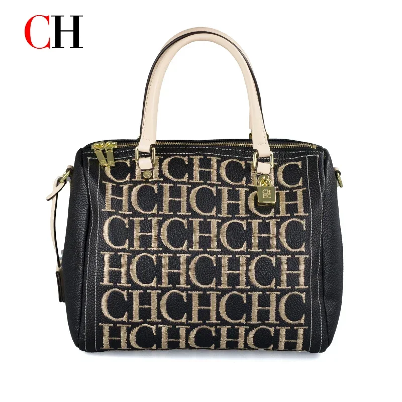 Embroidery Gold - Bolso Boston con Letras Bordadas CH