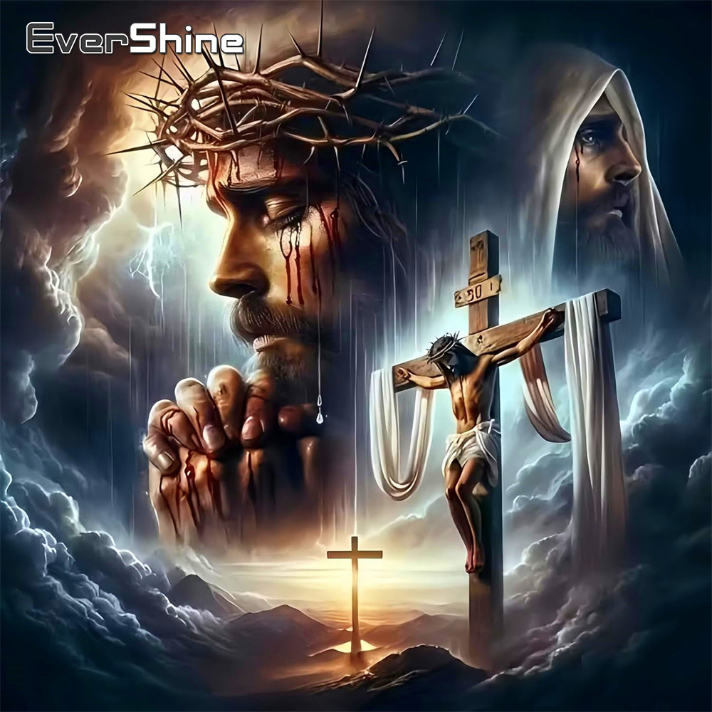 Embroidery Jesus - Pintura de Diamantes Evershine, Religión, Mosaico