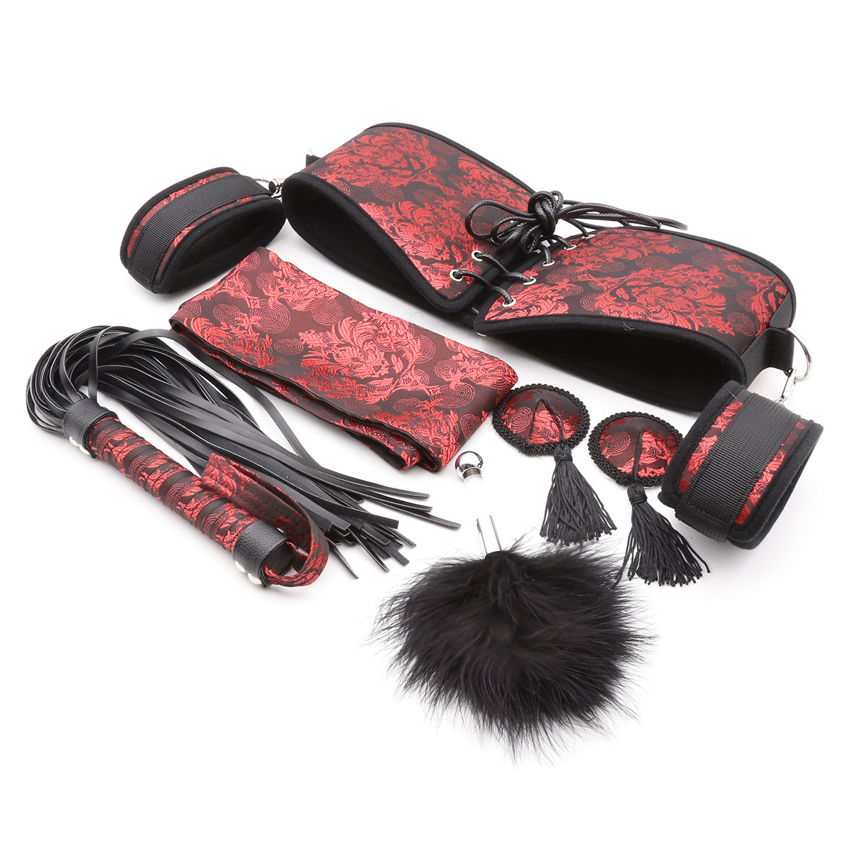 Embroidery Kit Set - Arnés BDSM para mujer, cubrepezones, esposas