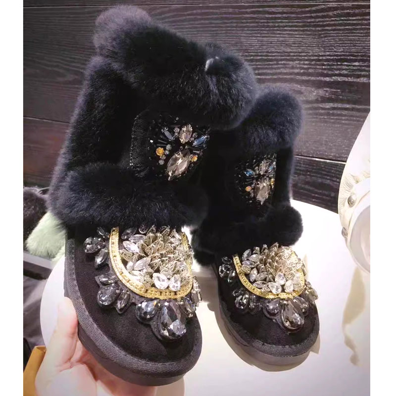 Embroidery Beads - Botas de nieve de piel de