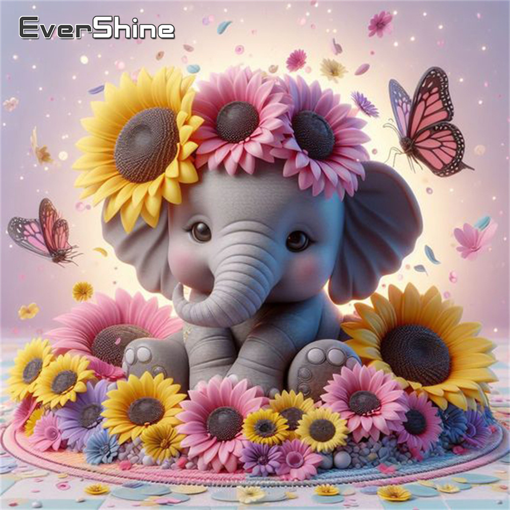 Embroidery Kit Set - Evershine-pintura de diamante de elefante, Kits