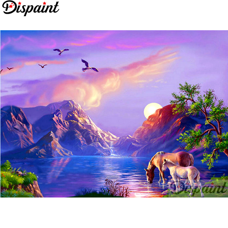 Embroidery Horse - Dispaint-pintura de diamante redondo/cuadrado completa, cuadro
