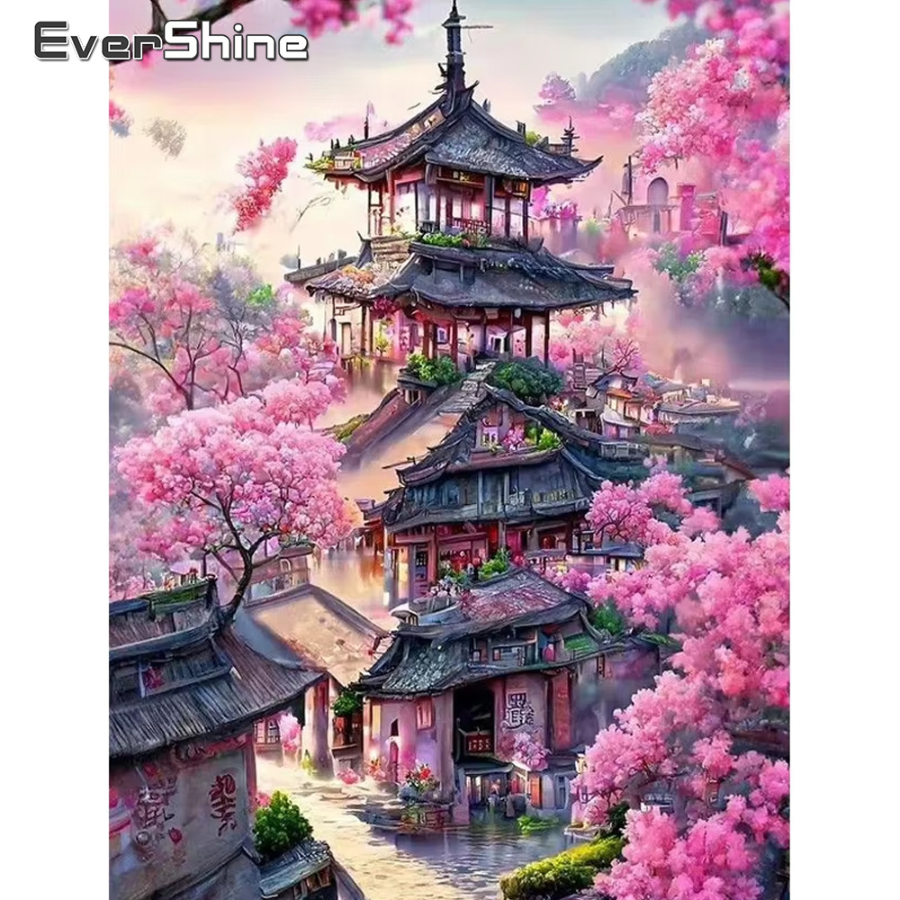 Embroidery Kit Set - Momoart-pintura de paisaje de Casa de