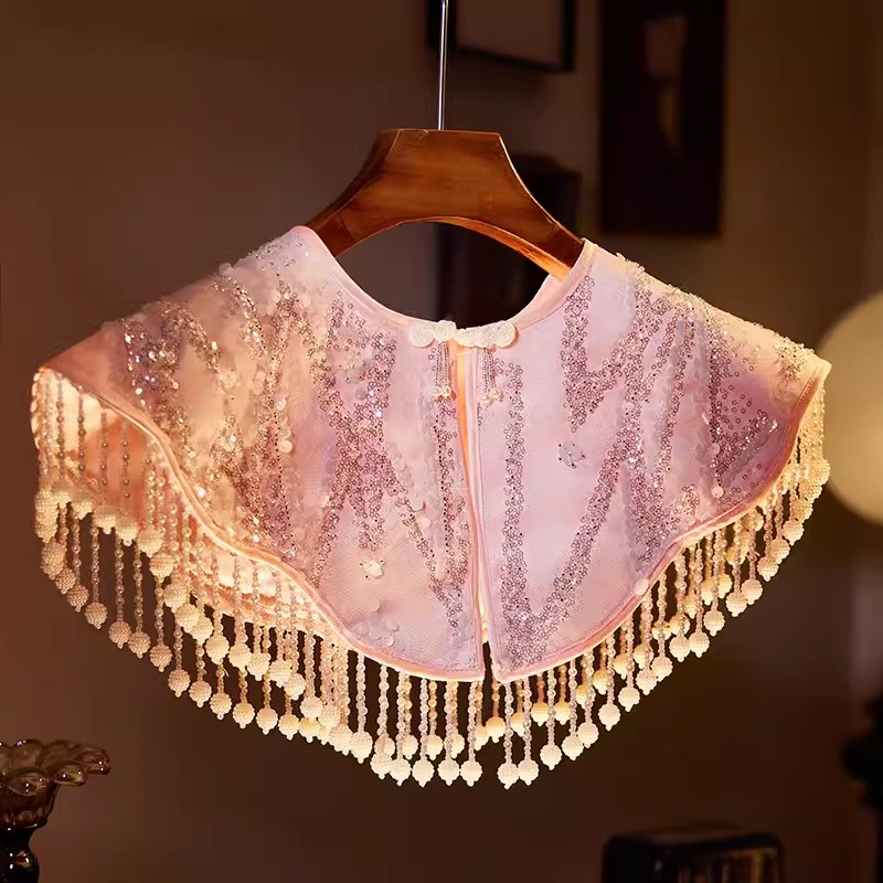 Embroidery Beads - Pashmina con borlas y cuentas de