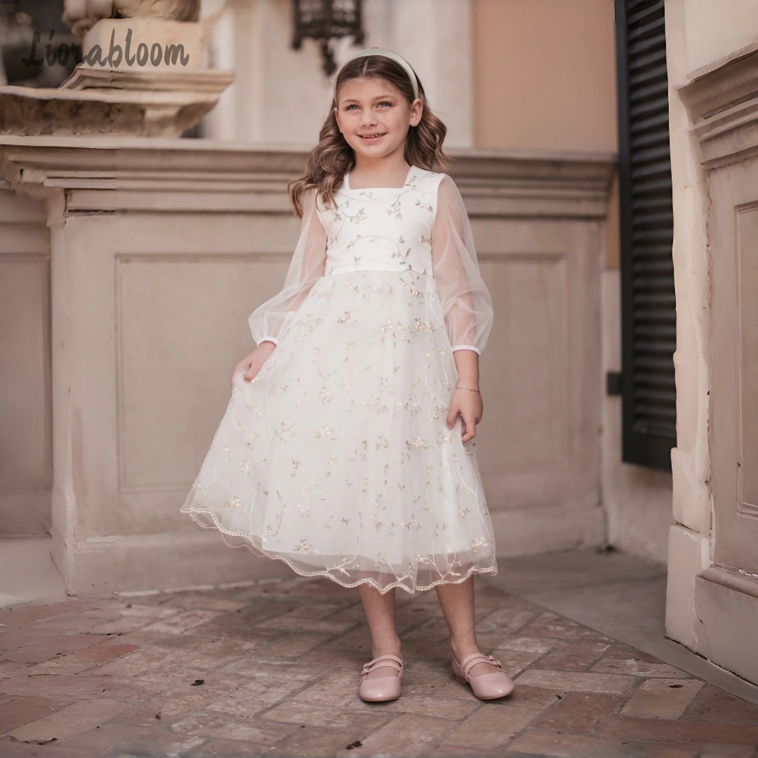 Embroidery Wedding - Vestido de niña de las flores