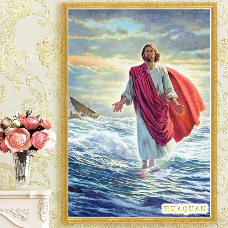 Kit de punto de cruz con impre - Embroidery Jesus reseña y precio