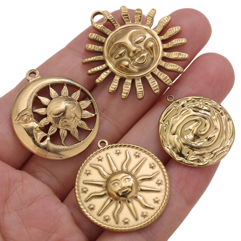 5 piezas de dijes de sol redon - Embroidery Gold reseña y precio