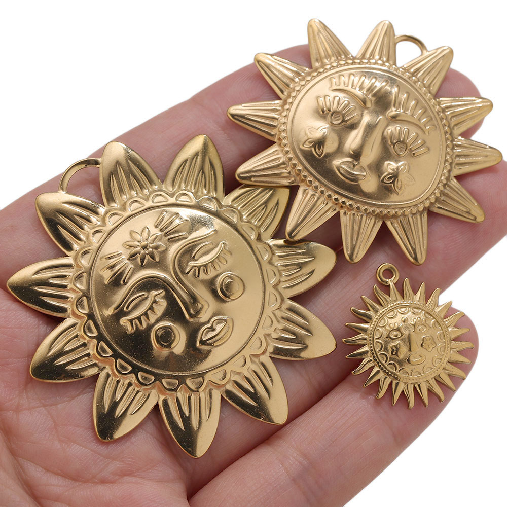 5 piezas de dijes de sol redon - Embroidery Gold reseña y precio