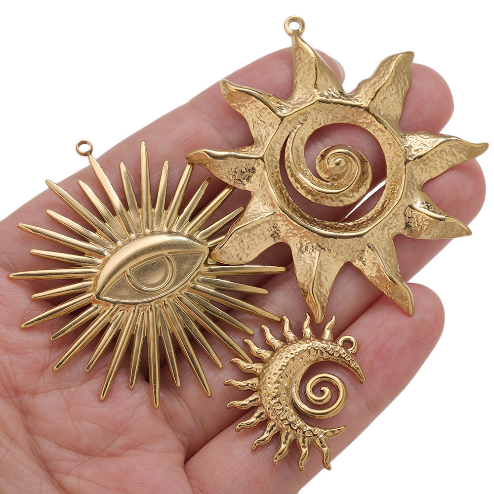 5 piezas de dijes de sol redon - Embroidery Gold reseña y precio