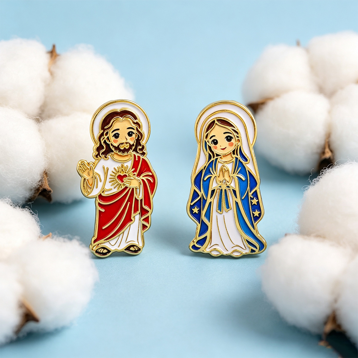 Juego de 2 broches de esmalte  - Embroidery Jesus reseña y precio