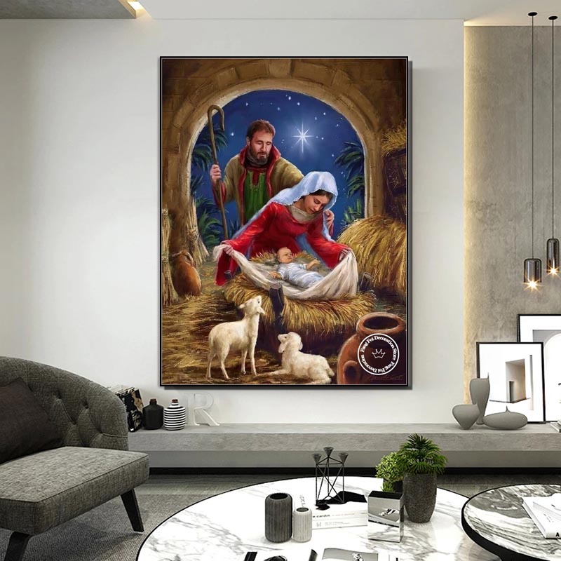 Jesús Cristo nacido pintura co - Embroidery Jesus reseña y precio