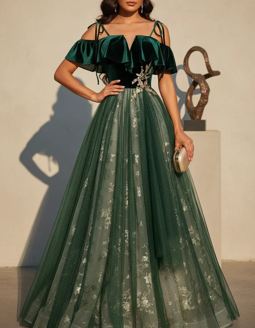 Vestido de Noche con Top de Te - Embroidery Gold reseña y precio